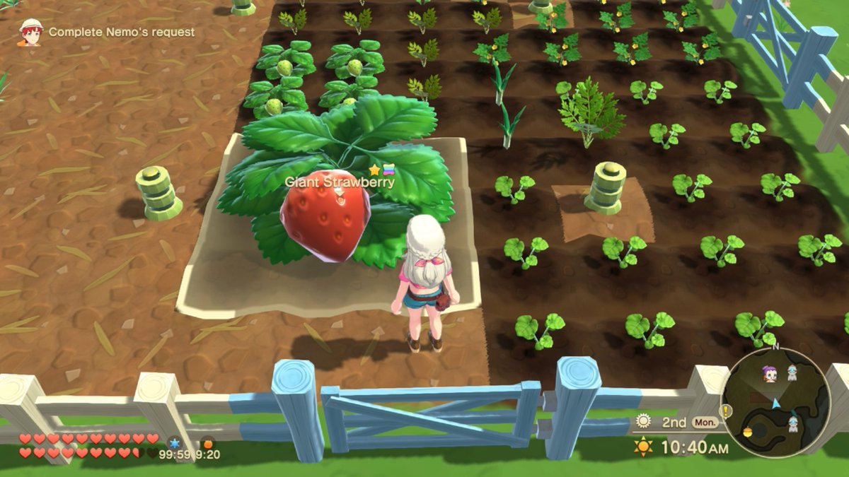 Cherubae's tweet photo. Whoa, that's a big strawberry! #HMAnthos #HarvestMoon https://t.co/GABlqjxIAr