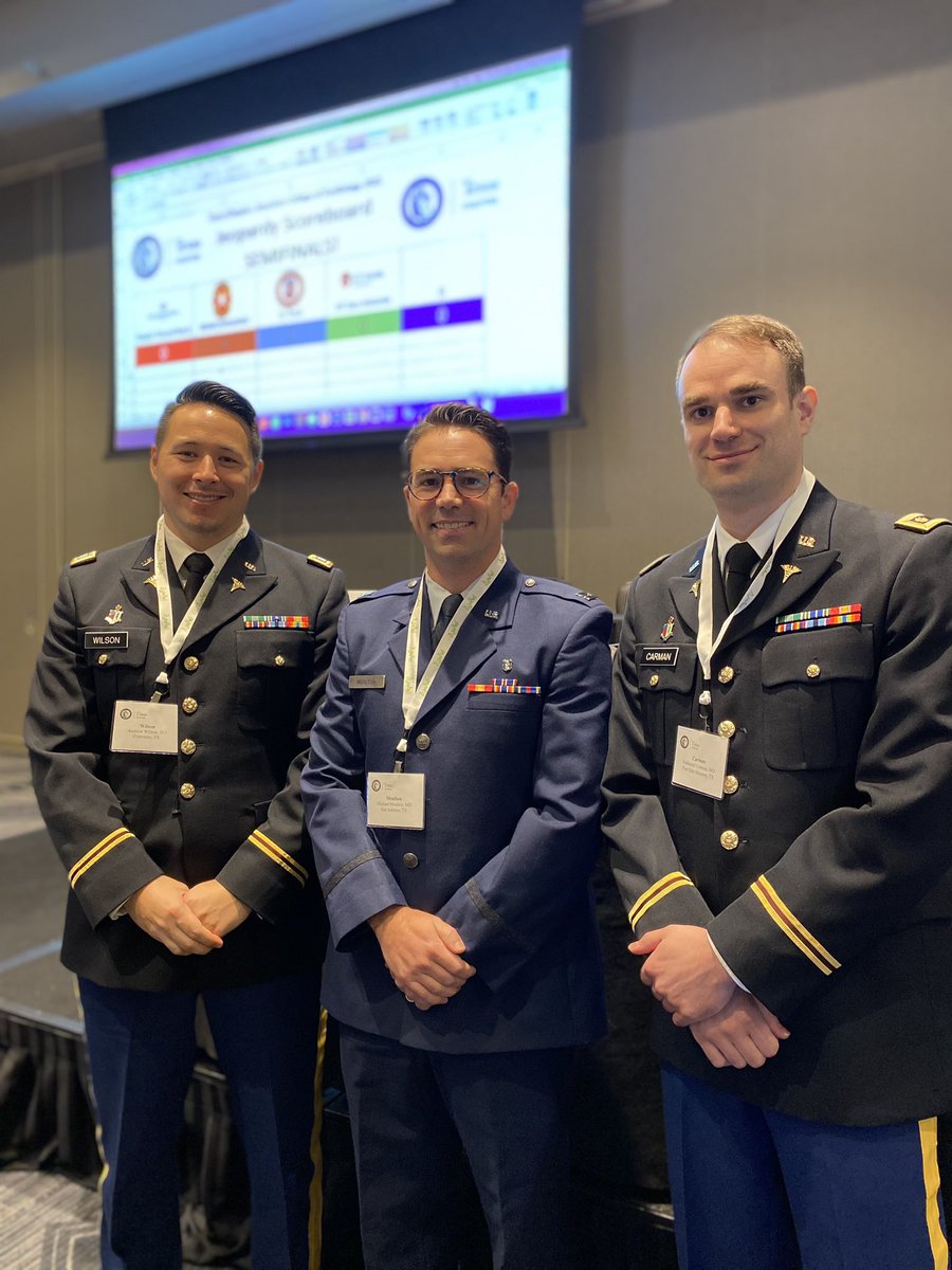 Heading to the FIT Jeopardy finals with this incredible team at #TCACC23 Competition is fierce in the great state of TX!  Representing SAUSHEC Cards @BrookeArmyMed