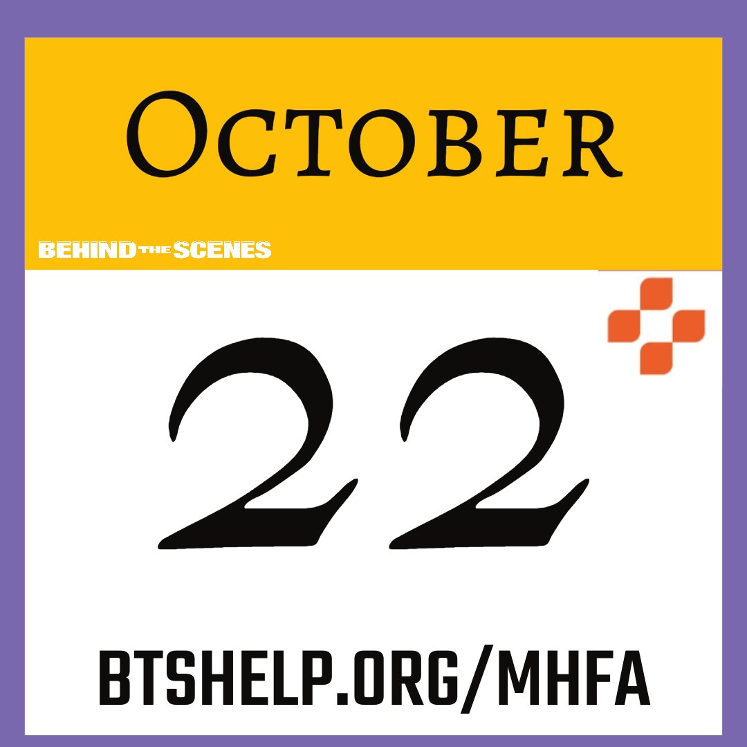 It's First Aid Friday! The last virtual #mhfa training of the month is taking place on Sunday October 22nd at 12pm ET. Register at the link in our bio today and become an Mental Health First Aider in no time! #firstaidfriday #mentalhealthfirstaidtraining #entertainmentindustry