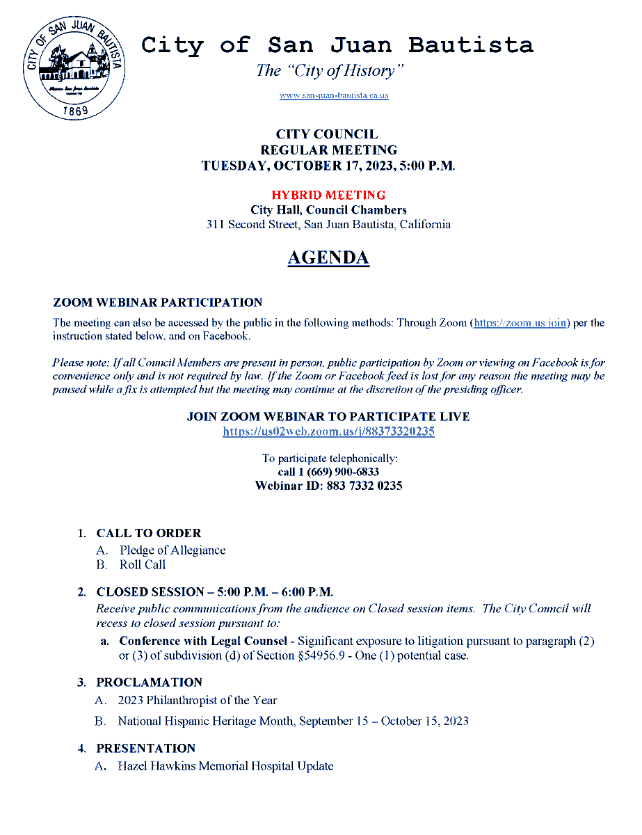 City of San Juan Bautista, CA tweet media