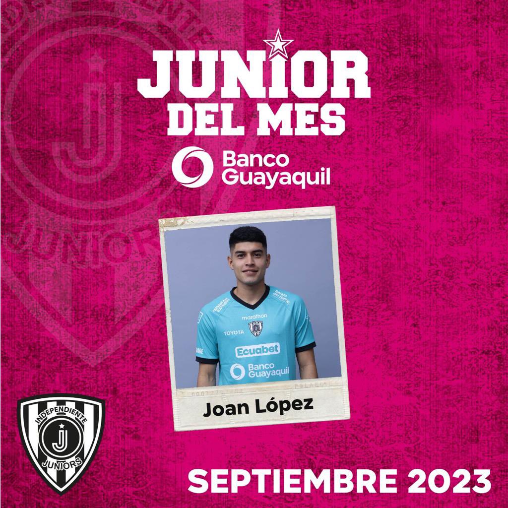 Joan López <a href="/JoanLopezReina1/">Joan Lopez Reina</a> es el
Jugador del mes de septiembre <a href="/BancoGuayaquil/">Banco Guayaquil</a> 🧤😜