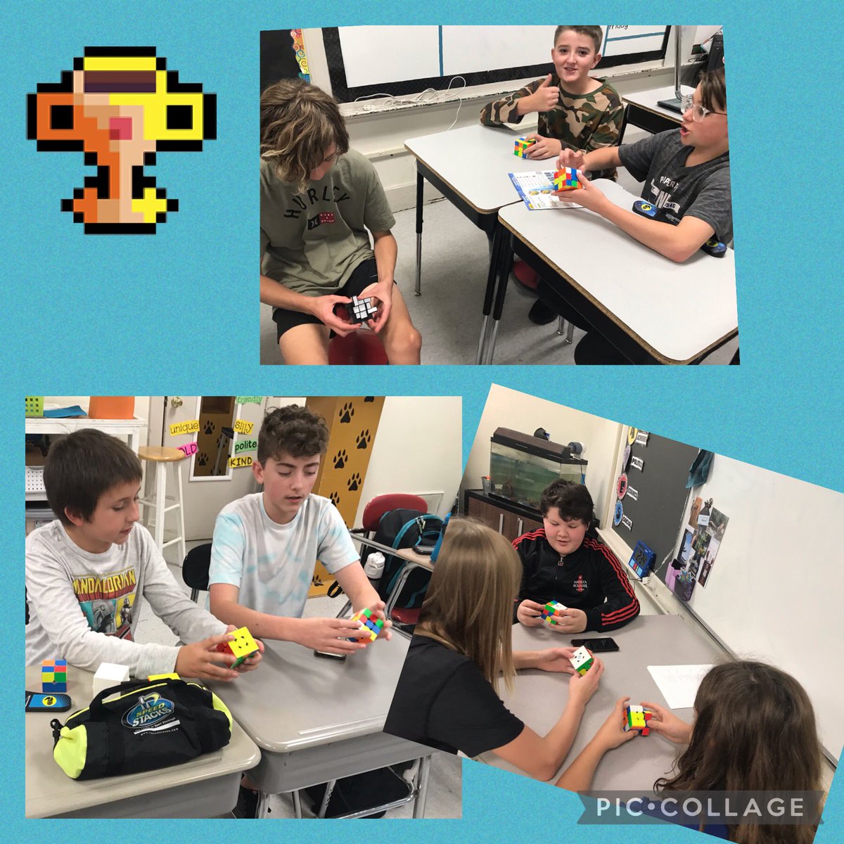 First Rubik’s Cube Club of the year.Excited to watch them increase solve times and learn from each other.<a href="/FoxMiddleSchool/">Fox Middle School</a>