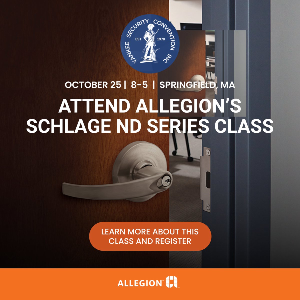 Join us on Wednesday, October 25th, from 8–5 at the Yankee Security Trade Show for an educational look at Schlage Cylindrical Lock Servicing.

Click here to learn more about this class and register: ms.spr.ly/60119QKiJ

#SecurityConvention #SecurityTradeshow