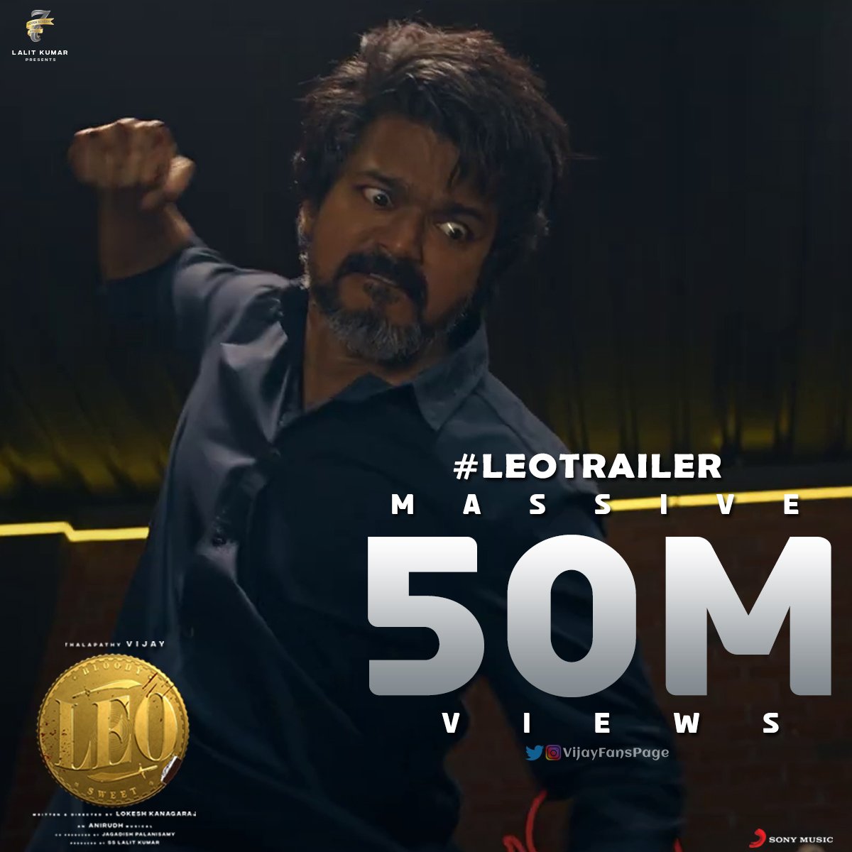 JanaNayaganFilm's tweet image. Massive 50 Million views for #LeoTrailer ⚡ 

@actorvijay @Dir_Lokesh #LEO 🔥🧊