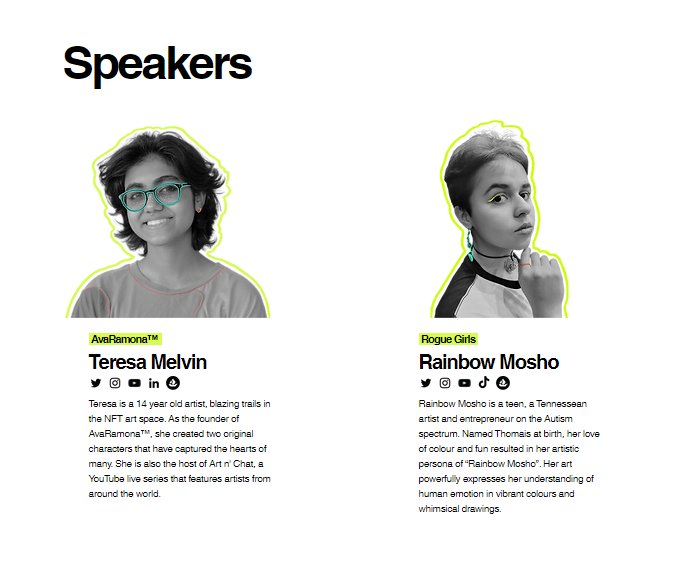 Come meet <a href="/TeresaMelvinart/">Teresa Melvin</a> and I at @kid3Co
Enjoy our panel, web3, safety, technology -- all from the perspective of children!
This is so unique --

The Kid3 Conference is a camp-meets-conference event for kids and their grownups in Nashville, Tennessee on October 14