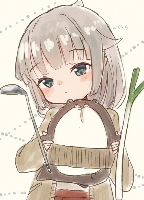 カーデ御蔵ちゃんと腹巻きボクカワウソ #艦これ