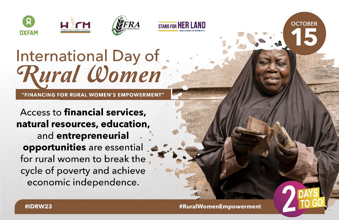 The day is fast approaching. Let's add our voices and give credit where credit is due! #RuralWomenEmpowerment #IDRW23 @OxfaminUganda @FRAUGANDA @UG_WLRM @Stand4herlandUg