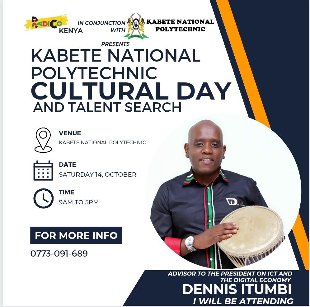 Gachiew2's tweet photo. Youth for youth. Waziri Dennis Itumbi together with team Radico will be attending Kabete National Polytechnic Cultural and talent search. Usikubali kuwachwa nyuma. #RadicoArtsKabete https://t.co/KgtDQgk74B