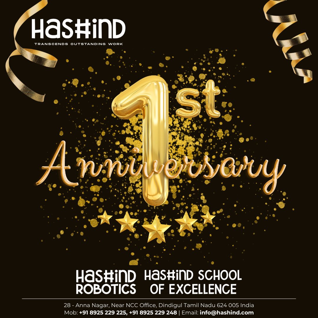 _hashind's tweet image. Oh! The adventures and smiles we have had these 365 days. One down, many more to go! Cheers to our humble beginning sustain for a year! Your prayers and wishes mean the world to Hashind! 🙏

.
#hashind #hashindsolutions #hashindrobotics #hashindschoolofexcellence #1stanniversary