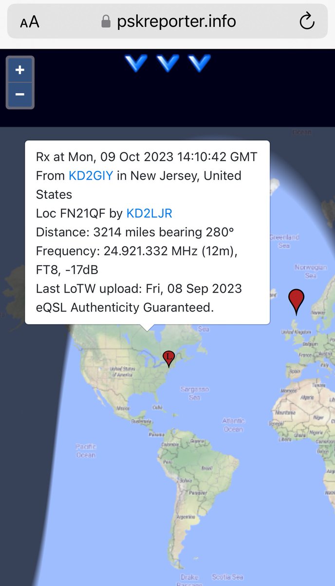 KD2LJR's tweet photo. Made an FT4 contact with KD2GIY back to the US from the Orkney Islands of Scotland. Using a loop antenna and 8 watts from the Xeigu 6100. https://t.co/Pkay3kbRNQ