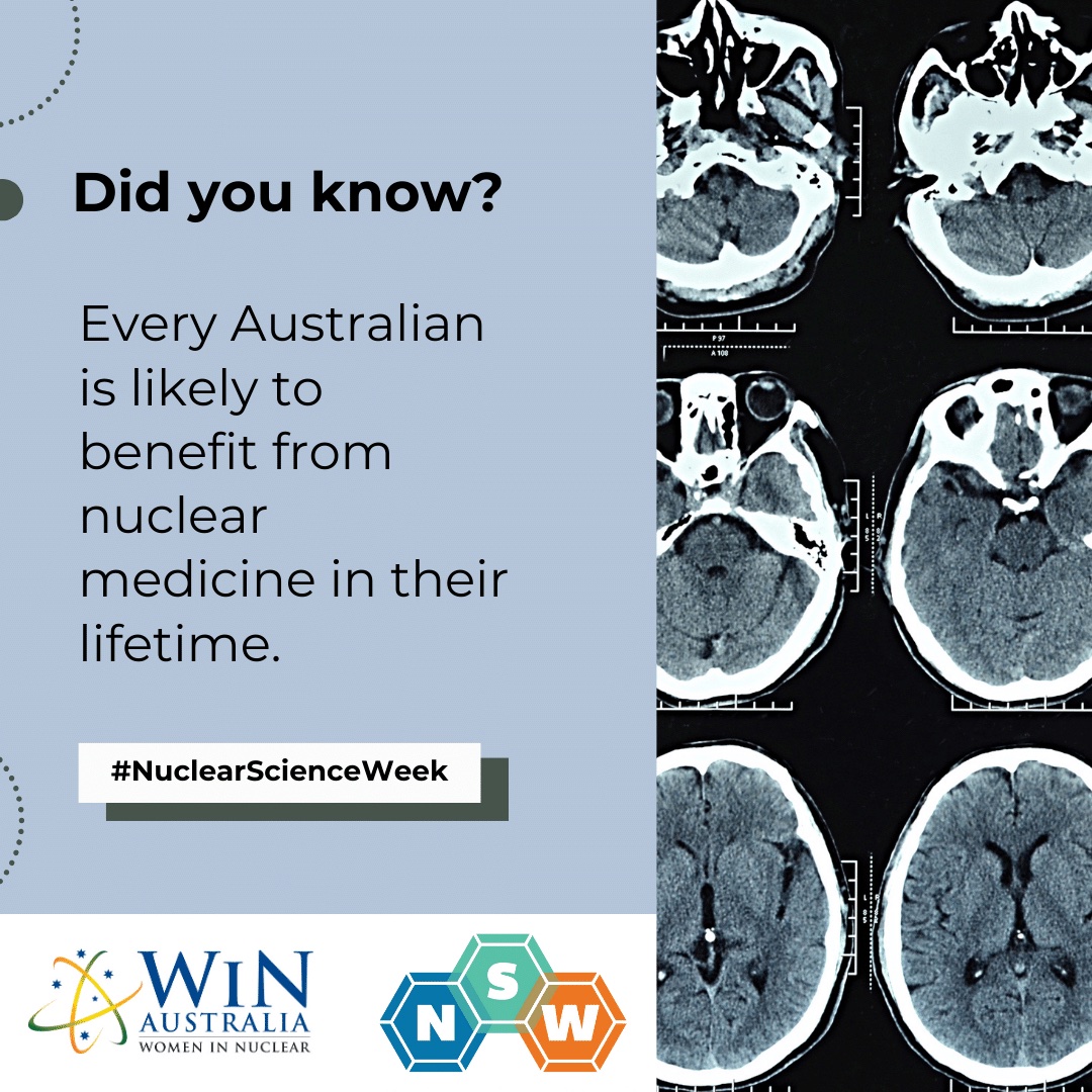 Happy Nuclear Science Week! This week WiN Australia will be sharing some fun facts about nuclear. Fact number two is about nuclear medicine in Australia. You can find out more @ansto #nuclearscienceweek #nuclearsciweek #Womeninnuclear #womeninstem