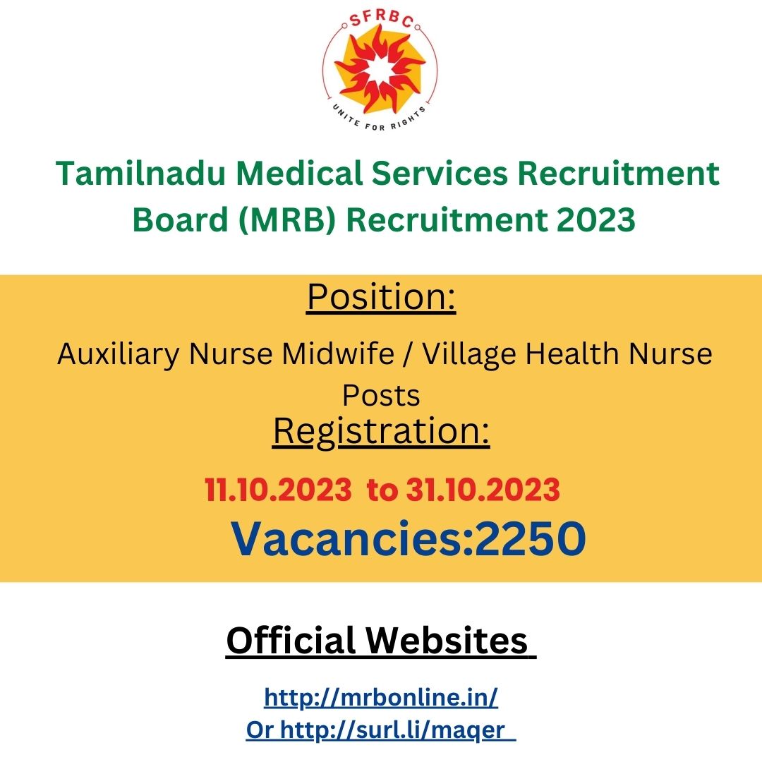 obcrights_org's tweet photo. Apply Now for(Tamilnadu Medical Services Recruitment Board (MRB) Recruitment 2023)!
Official Website :https://t.co/IRUsoiCM2k
#tnsfrbc #politics #people #tamilnadu #india #news #youth #students #tnpsc #upsc #exam #preparation #recentjobs #notification #applynow #govenmentjob https://t.co/iIhSr7A6Ws