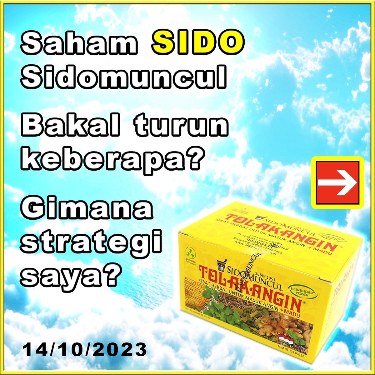 kaptencrypto707's tweet image. Ini analisa saya soal Saham SIDO bakal turun keberapa, selengkapnya di Instagram: instagram.com/p/CyXbBLUJwe0/

#saham #sido #sidomuncul