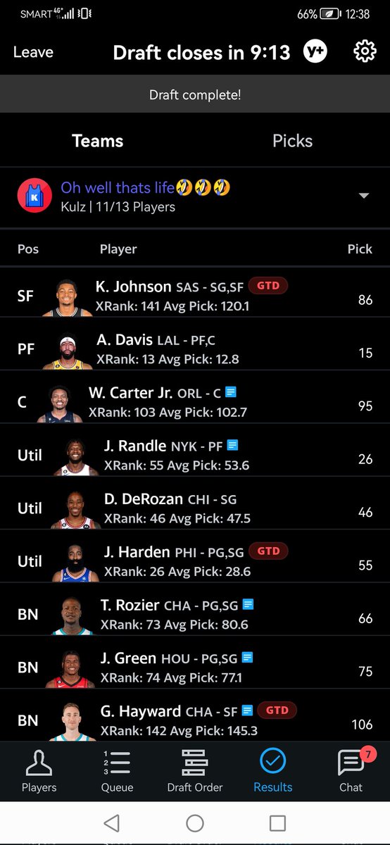 mjadvento's tweet photo. @SmanSports any thoughts on my team just finished drafting  today. 10 tm h2h stndrd pts league. Got harden(55)/kawhi(35)  and davis(15). Ty https://t.co/Ui3yMidNAX