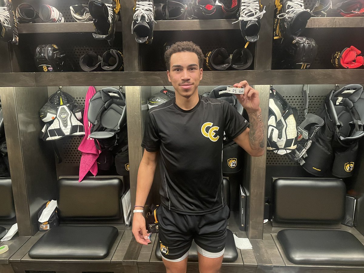 CCTigerHKY's tweet photo. First career goal for Zaccharya Wisdom, Riley Stuart and Drew Montgomery tonight. All three within a span of 49 seconds!!

#CCTigers https://t.co/4YxKzAHMGT