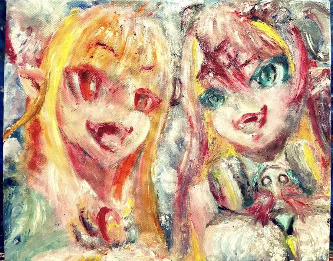 「#桐生コ個展4 まで残り6日 ①*前回、残り1週間と言ってましたが、僕の展示作業」|クユウチ🐉🍷🖕🖋vの油絵画家のイラスト