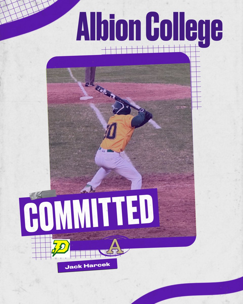 jackharcek's tweet photo. I am excited to announce that I will be continuing my athletic and academic career at Albion College! Thank you to my coaches who helped me along the way. Coach Tom Dishman, Coach Conor Dishman, Coach Ieuter, Coach Piotrowski. Thank you Coach Carden for this opportunity. https://t.co/4CPhC4cOvp