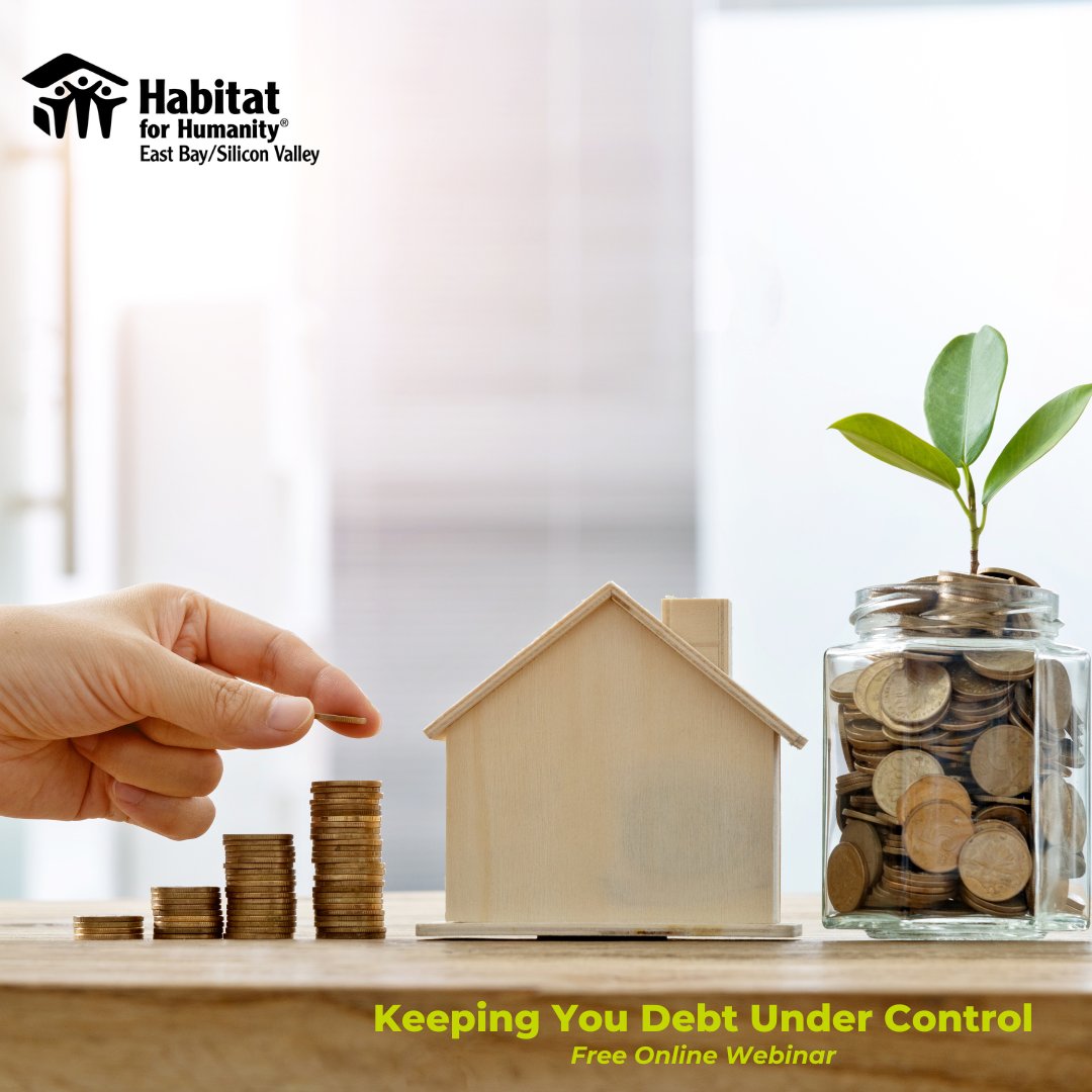 HabitatEBSV's tweet photo. In our next Financial Counseling Webinar, we cover it all: the cost of borrowing, the 20-10 debt rule, and how to handle debt collectors. Sign up for this free online webinar happening on 10/17! https://t.co/Zu6S5uqhST https://t.co/RYA5pqfEQX