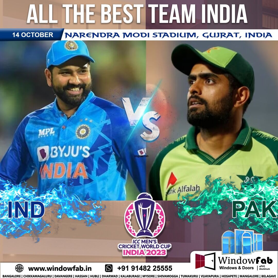 All The Best Team India 
*
 #windowfab 
#IndvsPakShowdown #EpicClash
#CricketRivalryRenewed
#BattleOfTheTitans
#IndoPakClash
#CricketFever
#GameOnIndia #BlueVsGreen
#CricketFrenzy
#AsiaCup2023
#CricketShowdown
#RivalryRevived
#TeamIndia #AsiaCupBattles
#CricketFeverOn
