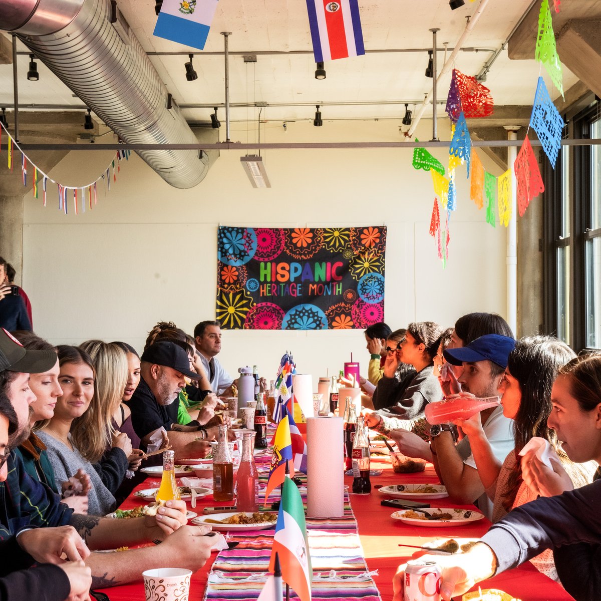 How did we celebrate the final week of Hispanic Heritage Month? A little cafecito from Bueno Days to start our morning. A family-style food tour featuring flavors from all over Latin America for lunch.  And Latin music to keep us dancing at our desks all day long.