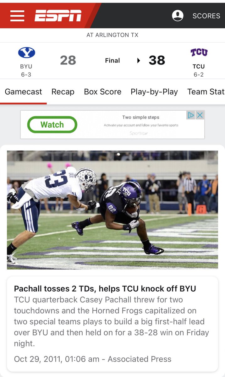 MikeGBent22's tweet photo. The last time the @Rangers were doing this well in the postseason and @TCUFootball played BYU it went pretty well for my Frogs!!! #GoFrogs #BeatBYU https://t.co/F3sL2fV1uM