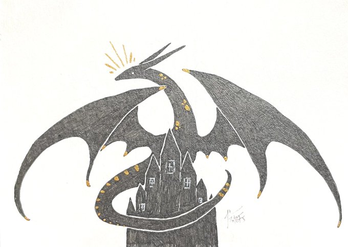 14日目のお題は【城】  城を守る  #kuretake_inktober2023 #inktober #inktober2023 #インクトーバー #inktober2023day14