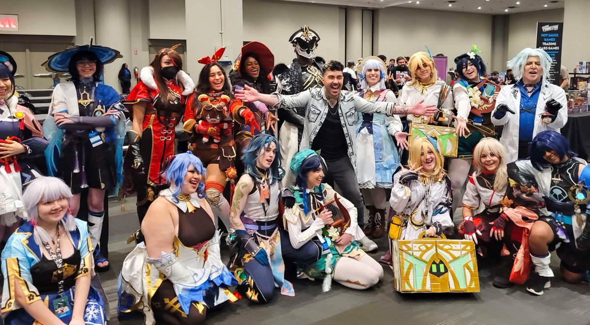 Hosted the <a href="/GenshinImpact/">Genshin Impact</a> meetup at <a href="/NY_Comic_Con/">New York Comic Con</a>!  Look at these incredible humans! We recorded some fun questions, so excited for us to share that content with you all! 

Join me tomorrow on stage for the <a href="/CosplayCentral/">Cosplay Central</a> Crown Championship competition!

#NYCC #NYCC2023