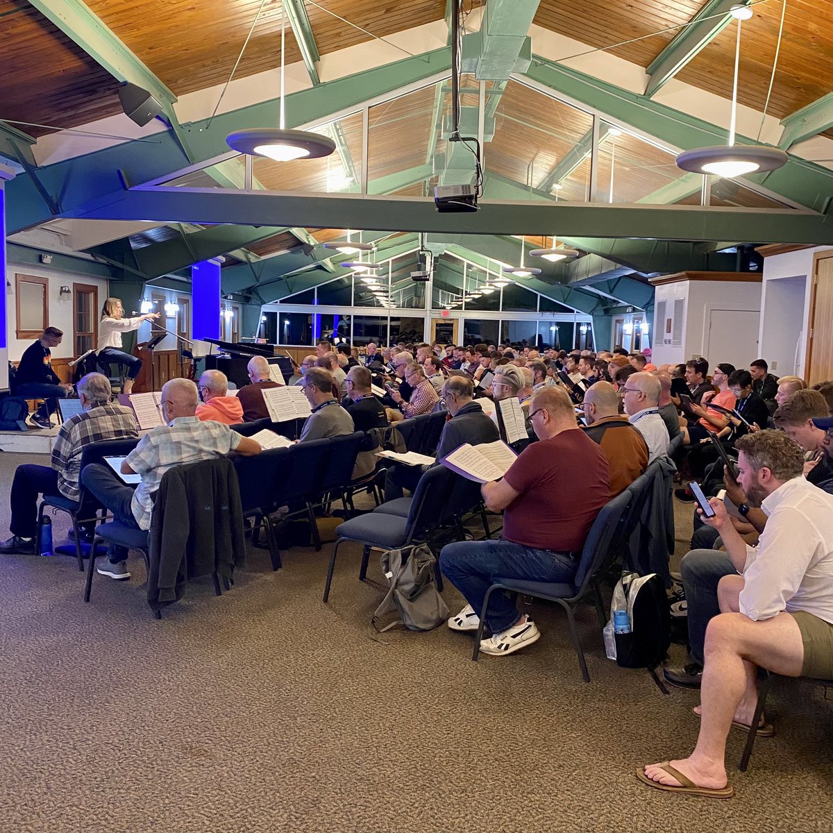 Camp weekend begins! First rehearsal at our new campsite