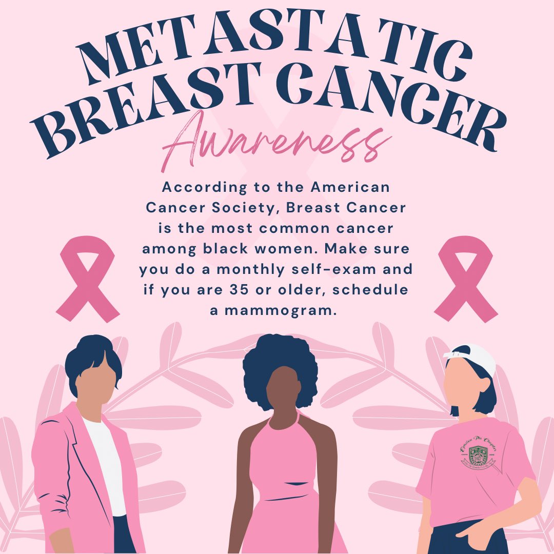 EPhi2016ipl's tweet photo. Today is National Metastatic Breast Cancer Awareness Day. Let’s make sure we get an appointment scheduled as soon as possible to get checked. It’s never too early or late! 😉💗
#EPhiShares
#EPhiCares
#GetChecked
#KnowTheFacts
#BreastCancerAwarenessMonth
#Iota1929💚🤍
#GHWins https://t.co/v51499MRHU