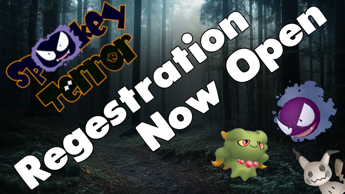 SOGMonkey's tweet photo. Registration for Spookey Terror is Now Open! You can sign up on our discord linked below #PokemonScarletViolet #PokemonSwordShield #pokemonbrilliantdiamondshiningpearl #pokemonlegendsarceus #pokemonsunmoon #pokemonxy #pokemonomegarubyalphasapphire https://t.co/KS1s4u4H7G
