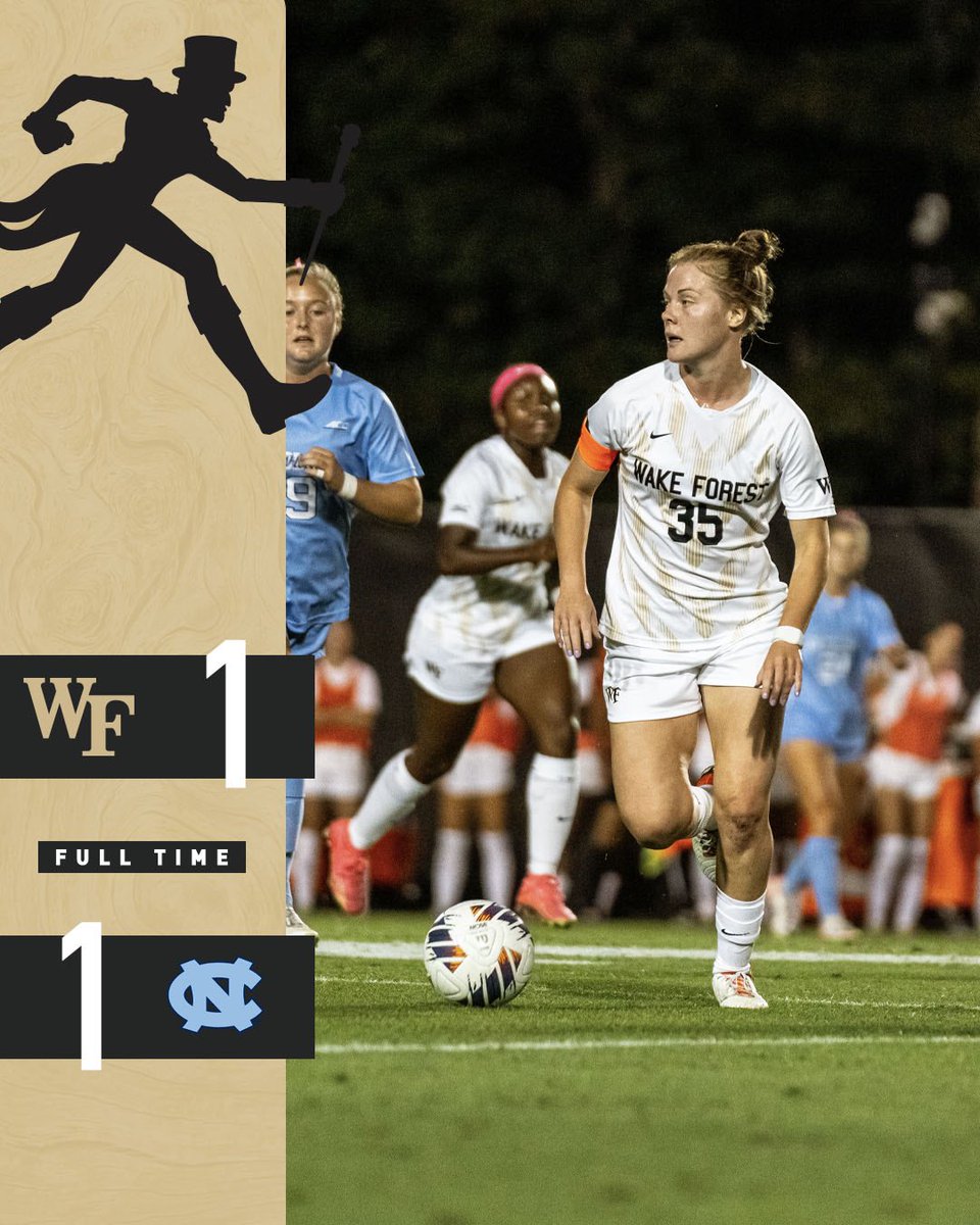 WakeWSoccer's tweet photo. The Deacs battle to a 1-1 draw with No. 3 North Carolina! 

#GoDeacs 🎩⚽️ https://t.co/WRRULEZSB9
