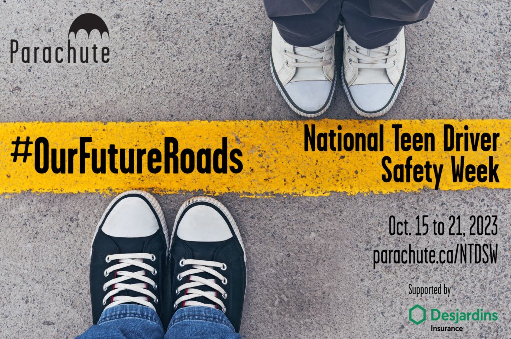 October 15 to 21 is National Teen Driver Safety Week! Join the conversation on social media, using the hashtags #OurFutureRoads #NTDSW2023 parachute.ca/ntdsw
