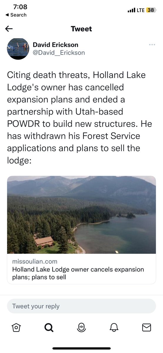 SaveHollandLake's tweet photo. Responding to @David__Erickson  
Save Holland Lake and Hands off Holland do not condone violence nor have we seen any proof. Even after calling local law enforcement and the FBI.  Even after a personal meeting with Christian. We asked for details.  He refused to provide any. https://t.co/cOYYZNazo2
