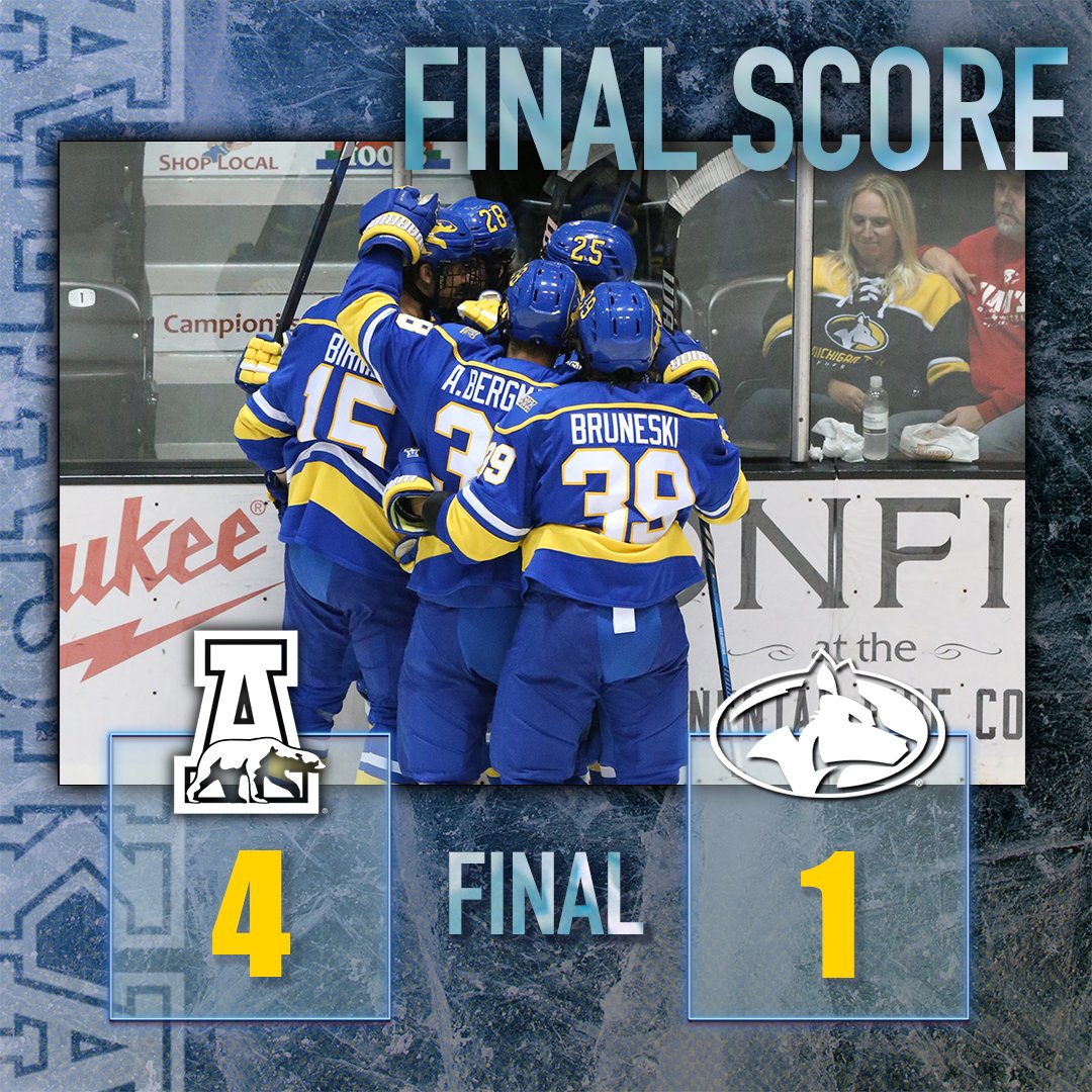 NanooksHockey's tweet photo. FINAL | NANOOKS WIN‼️

Alaska grabs their first win of the season with a big 4-1 win over #9/10 Michigan Tech! 

🚨 Nicholetts, Israels x2 (SH, PP), Rubtsov
🍎 Birnie, Neilson, Risk x2, A. Bergmanis x2, Lloyd https://t.co/SqiZsguiHo
