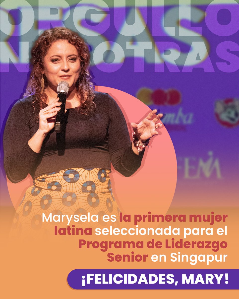 Nosotras_INTL's tweet photo. #ORGULLONOSOTRAS ✨

Nuestra Directora Ejecutiva, Marysela Zamora, fue seleccionada para participar en el Programa de Liderazgo Senior en Servicio Público de la reconocida Universidad Nacional de Singapur.

Abrimos 🧵 https://t.co/KgnKy7YMCi