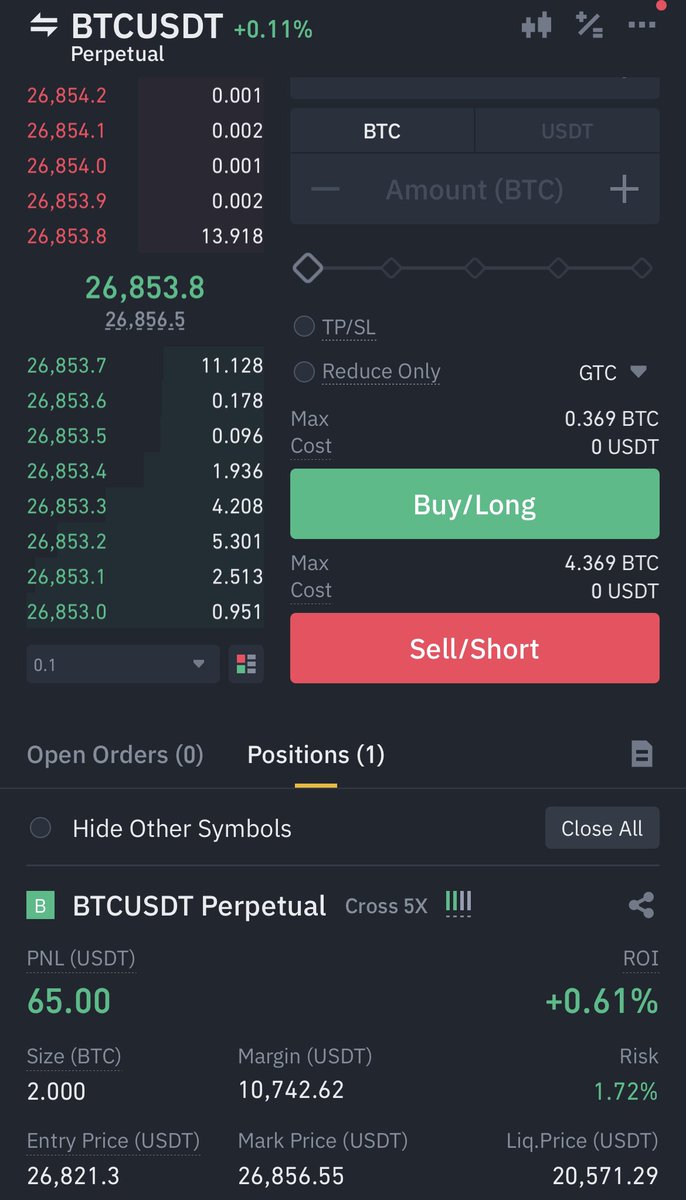 Some asked. My answer is yes, I’m long. 

3x #btc. We moving.

#bitcoin #trading #bitcoinetf