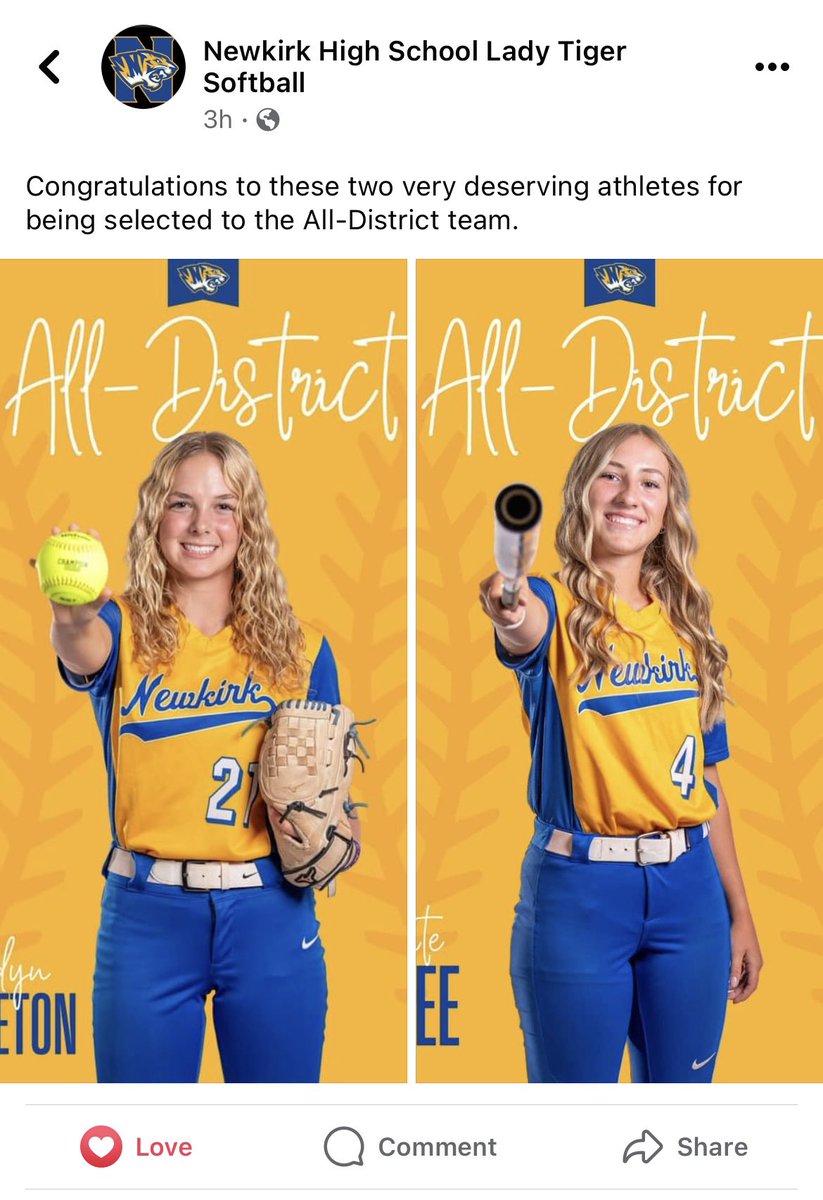 Congrats to two of our basketball girls on being recognized as All-District for softball! We’re lucky to have these two & so many other athletes who are involved in multiple sports! 💙 #SupportWomenInSports