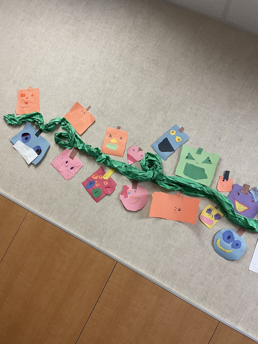 After story element chat, we used our imagination! Spookley Pumkins of all shapes and sizes! #mcclurekinder #wearemarshals #wearemckinney #pumpkinfun