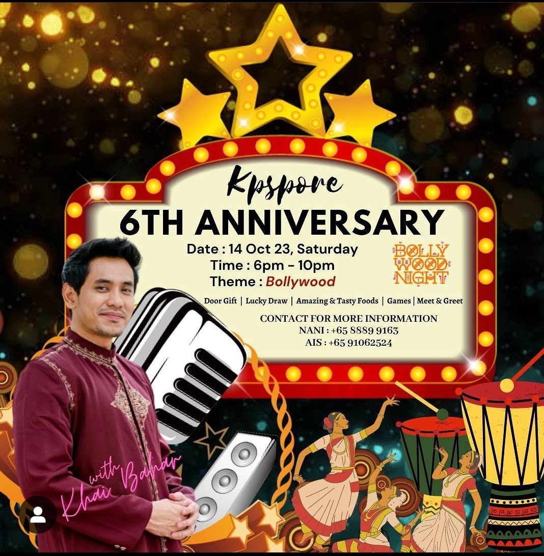WENDYANGEL333's tweet photo. Event: KB Spore 6th Anniversary
Venue: Singapore Flyer
Date : Sat, 14 October 2023
Time : 6pm to 10pm
My 1st!
Hope to have fun and an enjoyable night
#KBSpore
#KBS6thAnniversary
#khaibahar
@KhaiBaharEmpire https://t.co/zw4YN39trp