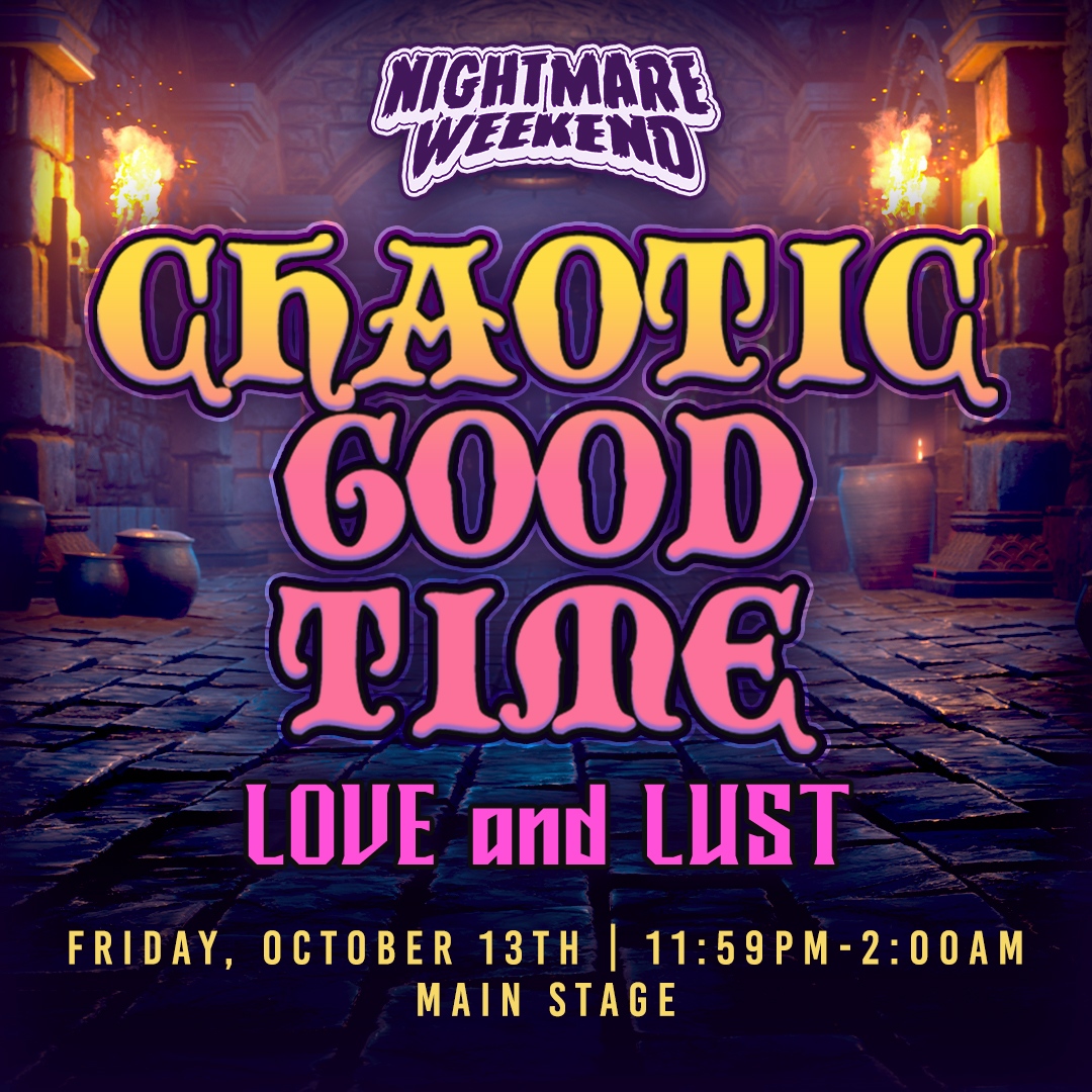 Check out Chaotic Good Time: Love &amp; Lust Tonight at Midnight at the Main Stage!
 
Purchase After Dark Experience tickets and get reserved seating, exclusive swag &amp; more! nightmareweekend.info/eventsrvafb

#NightmareWeekendRichmond #NightmareWeekend #ComicCon
