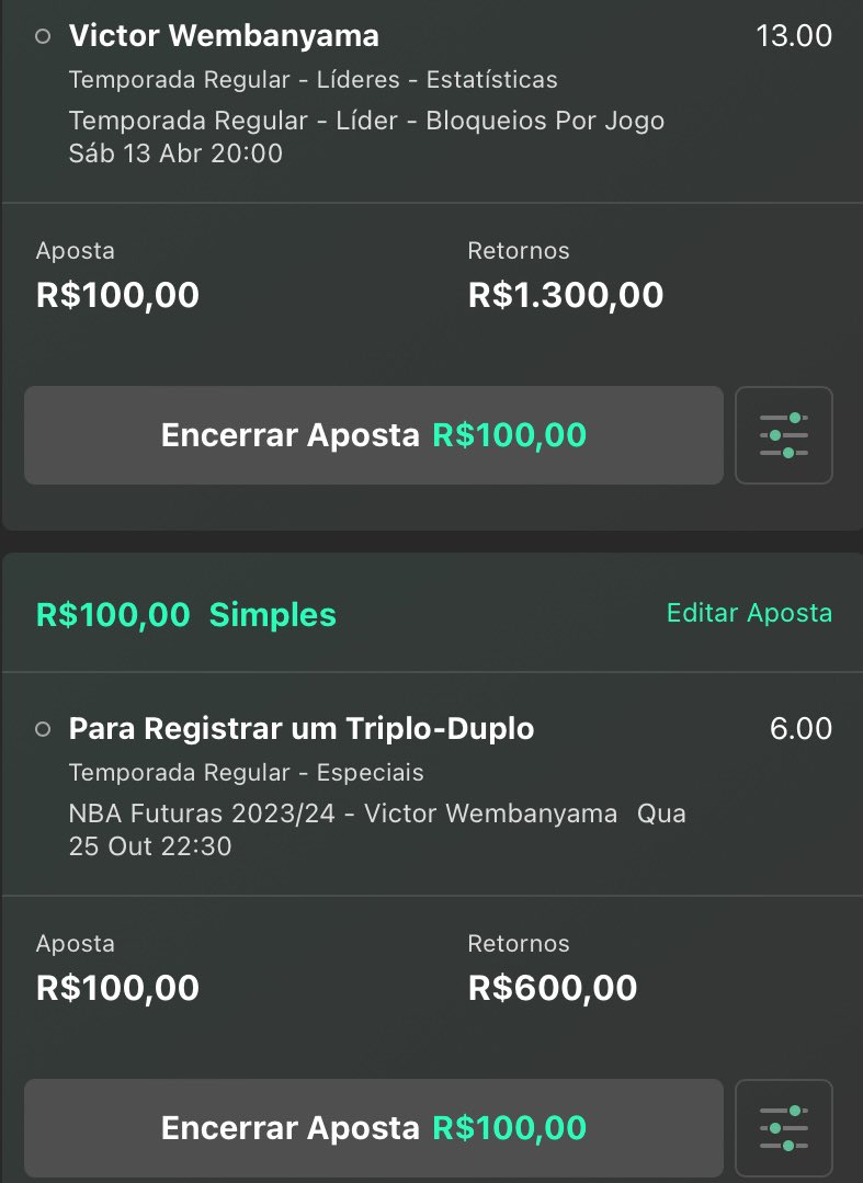 JMV Tips🏅 (@jmvtips) on Twitter photo BET A LONGO PRAZO!!!
Wembanyama líder de BLOCKS na temporada regular 0,5un
Wembanyama para fazer UM TRIPLO DUPLO na temporada regular 0,5un
bet365.com/#/AC/B18/C2088…
Vem cmg? <a href="/luceliotipster/">Lucelio Ferreira</a> @brtipsoficial <a href="/BetMalone/">BetMalone - Tips 🎯🏀</a> <a href="/TheSmartBettor/">The Smart Bettor</a> BET A LONGO PRAZO!!!
Wembanyama líder de BLOCKS na temporada regular 0,5un
Wembanyama para fazer UM TRIPLO DUPLO na temporada regular 0,5un
bet365.com/#/AC/B18/C2088…
Vem cmg? <a href="/luceliotipster/">Lucelio Ferreira</a> @brtipsoficial <a href="/BetMalone/">BetMalone - Tips 🎯🏀</a> <a href="/TheSmartBettor/">The Smart Bettor</a>