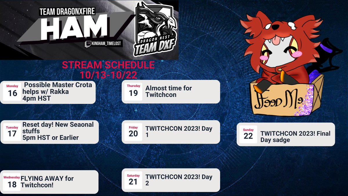 kinghammothy's tweet photo. Exciting week ahead! Master Crota Challenge helps *tentative* with THE @Rakka Then the excitement builds as we gear up for TwitchCon that weekend! I can't wait to meet new people share stories, and have a blast! #TwitchCon #Destiny2 #EXCITED #ENFtuber #fleshy https://t.co/ToiladjjT4
