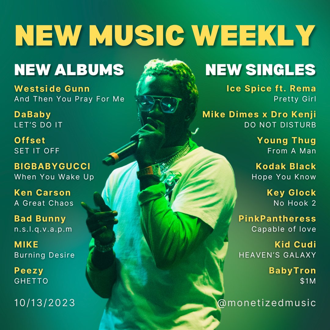 New Week, New Music! 🚨🚨

📥 Visit our blog to find the full list of 100+ new releases from this week: monetizedmusic.com/blog/new-music…
