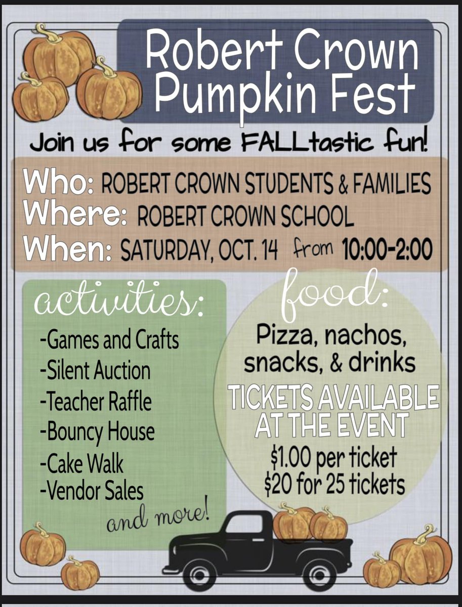 Pumpkin Fest - Saturday, Oct 18 Looking forward to a day full of FUN!! #rcs118life