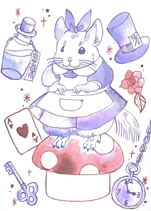 ガラスペンで描いたアニマルを、アプリでスキャンしてみました🙌
原画とは変わるけど、インクの色味は近いかと🤔 