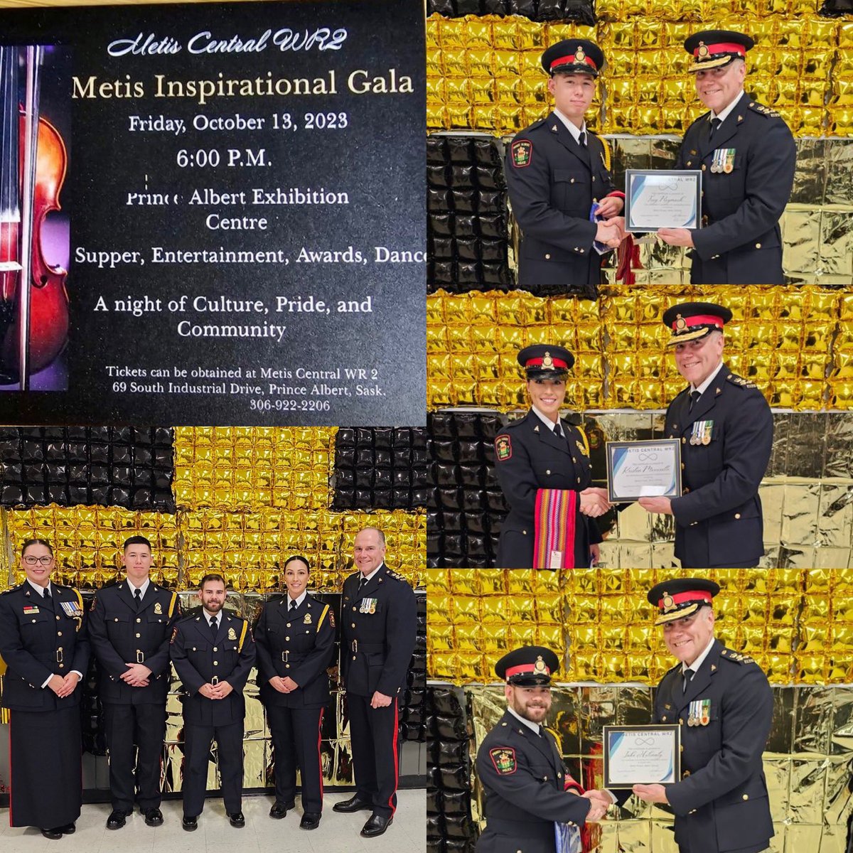 An exceptional night of recognition for three dedicated Prince Albert Police officers with proud Metis roots. Serving the community while inspiring a young generation for the future of our Service. Job well done..
