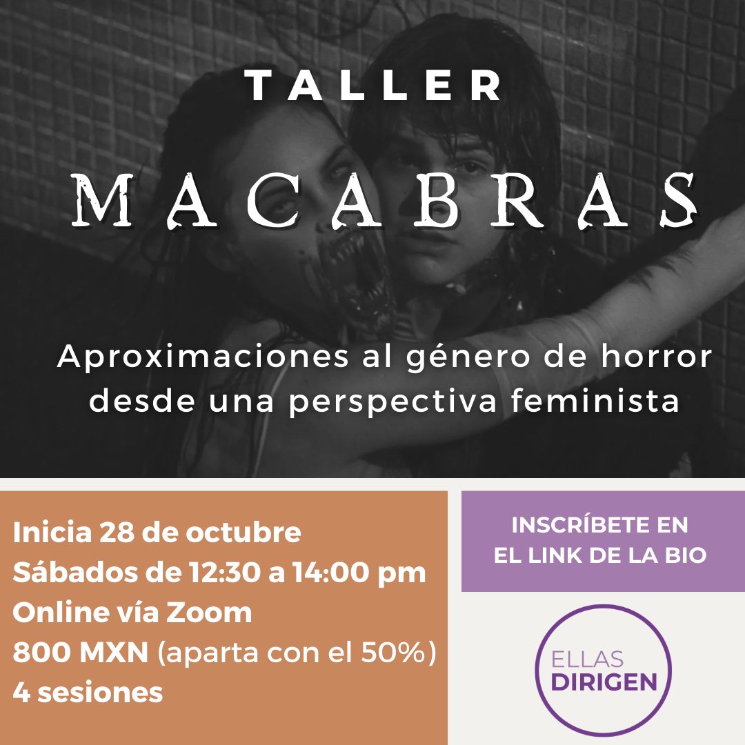 Ya sentimos los escalofríos 👻 Inscríbete al taller que impartirá Anaïs Ornelas con nosotras. Informes e inscripciones aquí: drive.google.com/file/d/1BLWQa7…