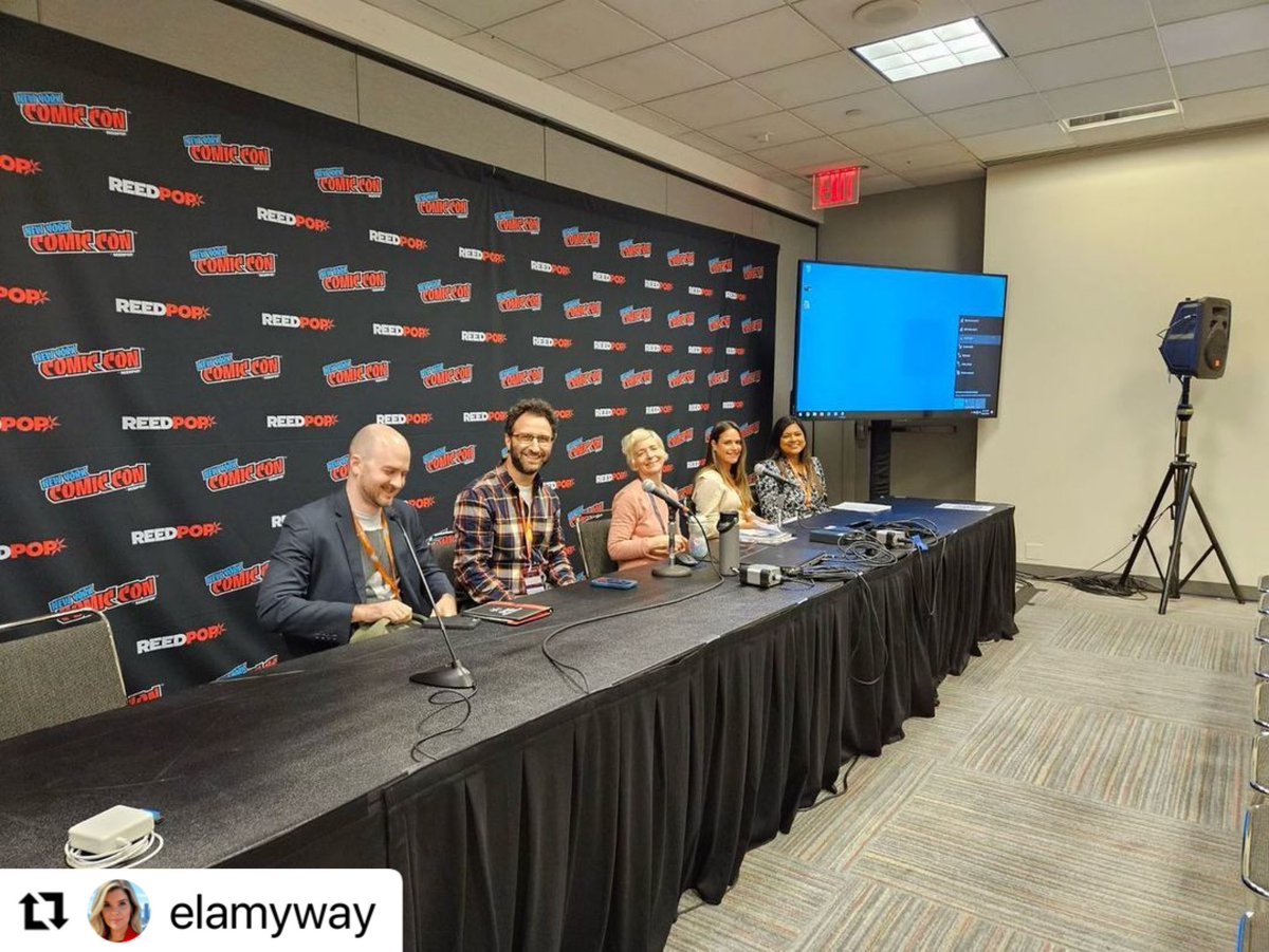 So proud of our Mr. Linden, Ms. Garitta and Ms. Sitaram for participating in a panel on using graphic novels to promote social emotional learning at NYC Comic Con. We are so proud to have you all represent @MS137Heroes !