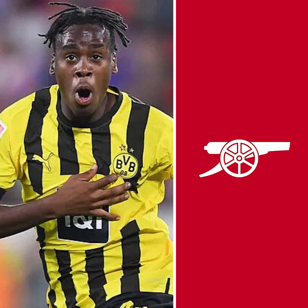 🔴⚪️📁| Arsenal sueña con hacerse de los servicios del talentoso Jamie Bynoe-Gittens (19|🏴󠁧󠁢󠁥󠁮󠁧󠁿), inglés que la rompe en BVB y quizá repita la historia de varios y regrese a su país por una cifra millonaria. Es una opción que manejan los 'Gunners', pero se sumó Chelsea y Newcastle.