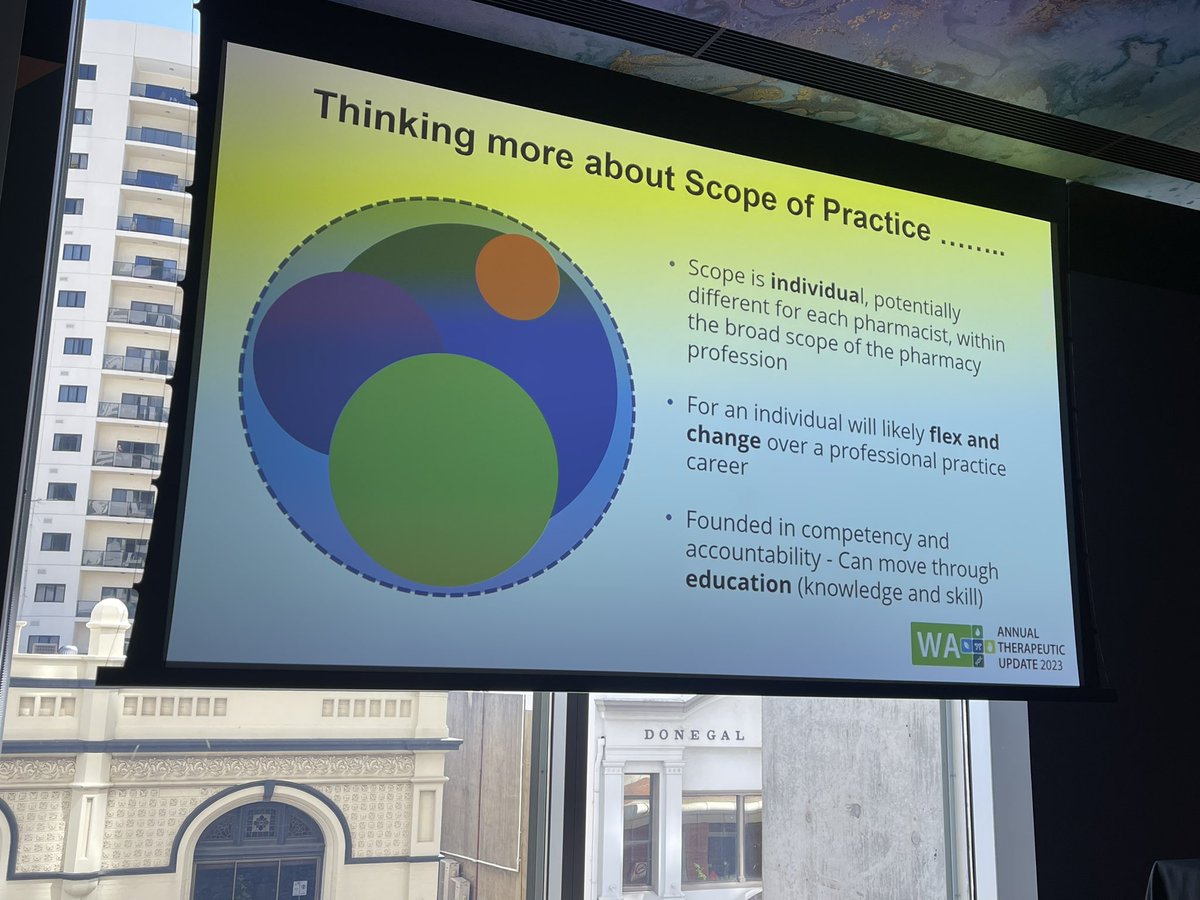 Peter Guthrey (@pguthreyrx) on Twitter photo “We are all one of these blobs”
<a href="/nissen_l/">Professor Lisa Nissen</a> talks about influences on scope of practice of the profession and individual pharmacist practitioners
#WAATU23 “We are all one of these blobs”
<a href="/nissen_l/">Professor Lisa Nissen</a> talks about influences on scope of practice of the profession and individual pharmacist practitioners
#WAATU23